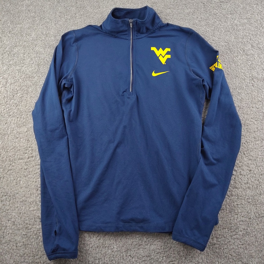 West Virginia Mountaineers Nike 1/4 Zip Womens Medium Dri-Fit Navy Blue